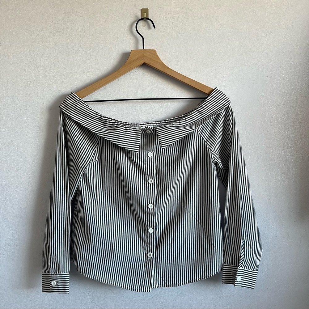 About Us • off-the-shoulder blouse